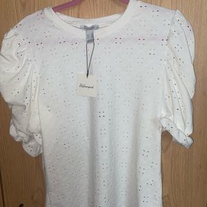 Revamped White Puffy Shoulder Blouse